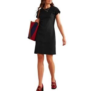 Boden Tara Crewneck Short Sleeve Shift T-Shirt Dress Black Size 16-18L